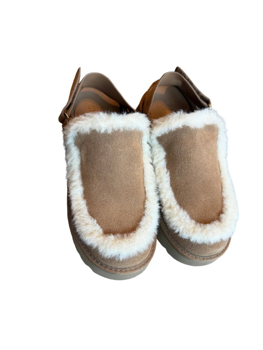 UGG Esmee Suede Block-Heel Slingback Clogs Shoes Camel Tan Suede Size 8 Women's - Picture 3 of 15